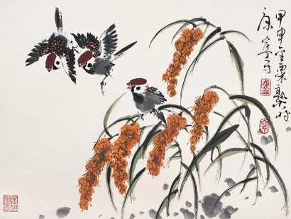 康宁 花鸟 托片